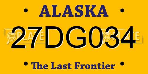 27DG034 Alaska License Plate