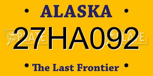 27HA092 Alaska License Plate