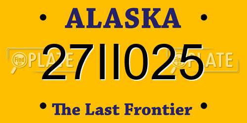 27II025 Alaska License Plate