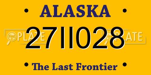 27II028 Alaska License Plate