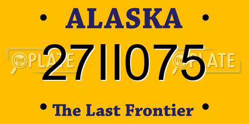 27II075 Alaska License Plate