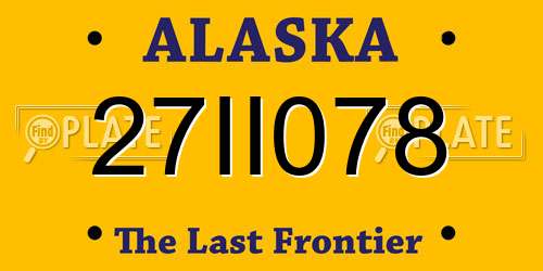 27II078 Alaska License Plate