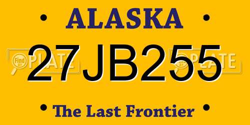 27JB255 Alaska License Plate