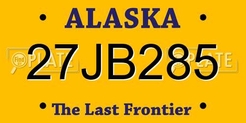 27JB285 Alaska License Plate