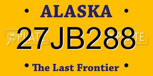 27JB288 Alaska License Plate