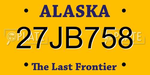 27JB758 Alaska License Plate