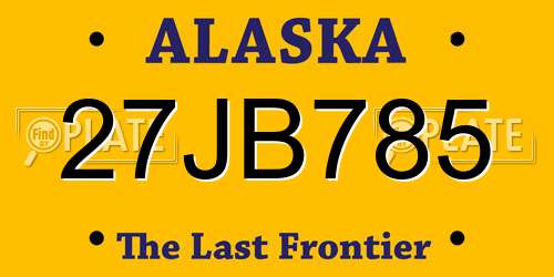 27JB785 Alaska License Plate