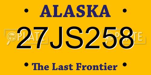 27JS258 Alaska License Plate