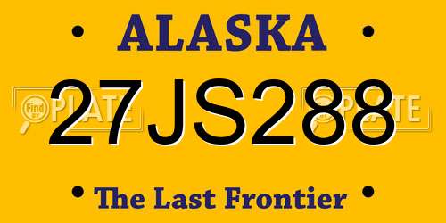 27JS288 Alaska License Plate
