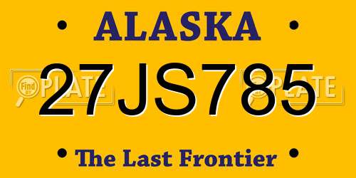 27JS785 Alaska License Plate