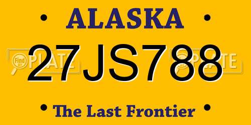27JS788 Alaska License Plate