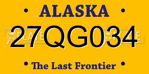 27QG034 Alaska License Plate