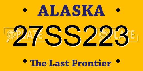 27SS223 Alaska License Plate
