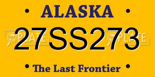 27SS273 Alaska License Plate