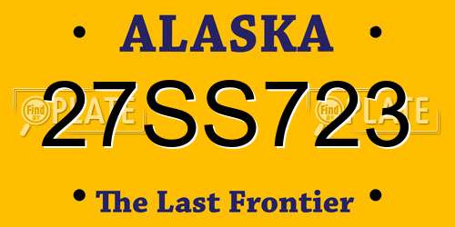 27SS723 Alaska License Plate