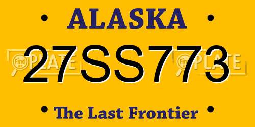 27SS773 Alaska License Plate