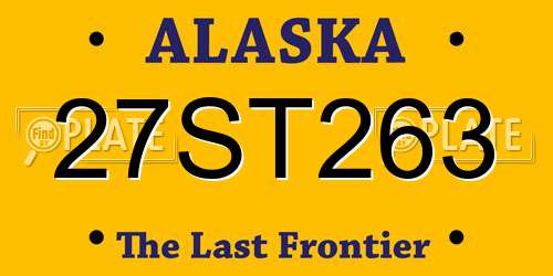 27ST263 Alaska License Plate