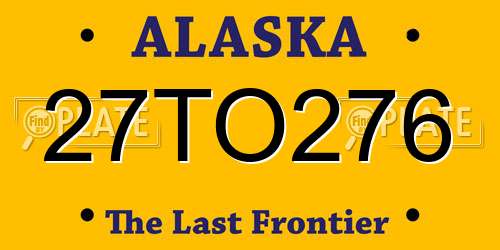 27TO276 Alaska License Plate