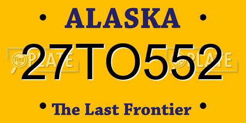 27TO552 Alaska License Plate