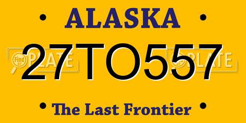 27TO557 Alaska License Plate