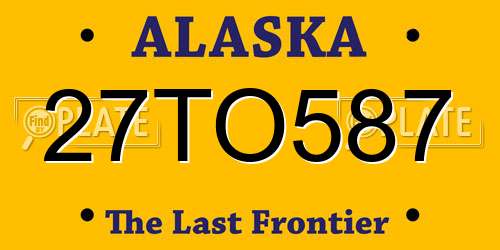 27TO587 Alaska License Plate