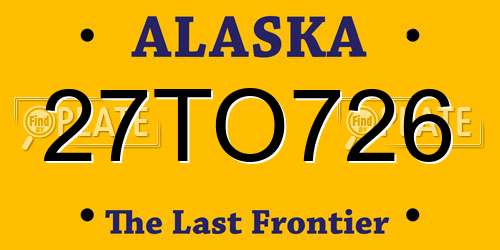 27TO726 Alaska License Plate