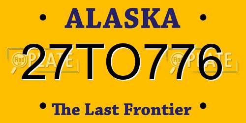 27TO776 Alaska License Plate