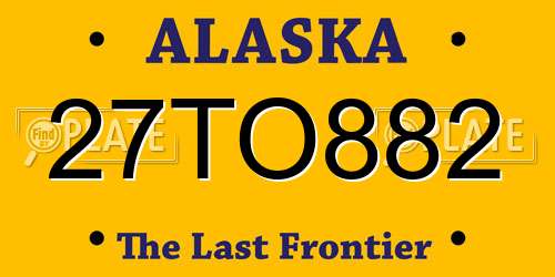 27TO882 Alaska License Plate