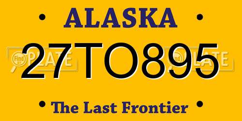 27TO895 Alaska License Plate