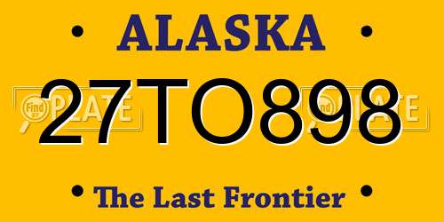 27TO898 Alaska License Plate