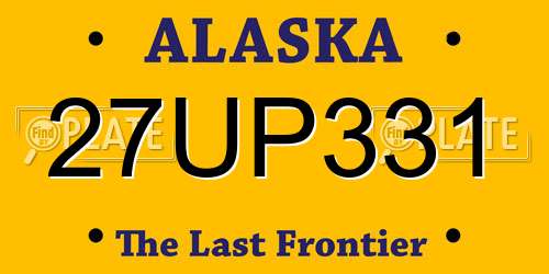 27UP331 Alaska License Plate