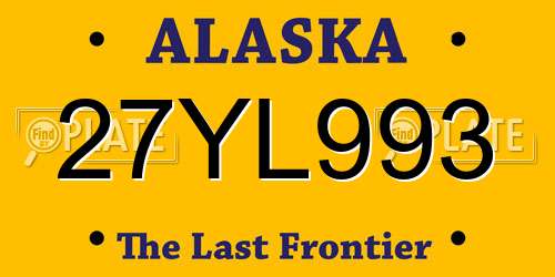 27YL993 Alaska License Plate