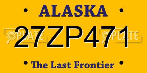27ZP471 Alaska License Plate