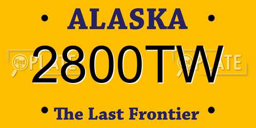 2800TW Alaska License Plate