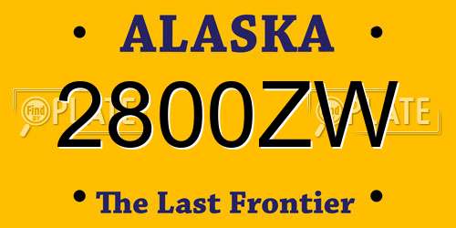 2800ZW Alaska License Plate