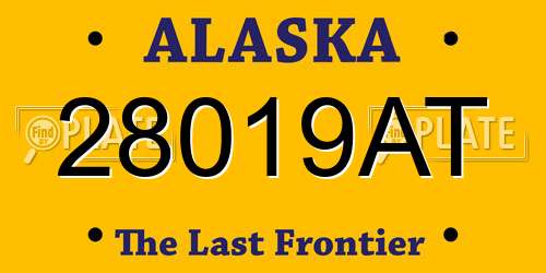 28019AT Alaska License Plate