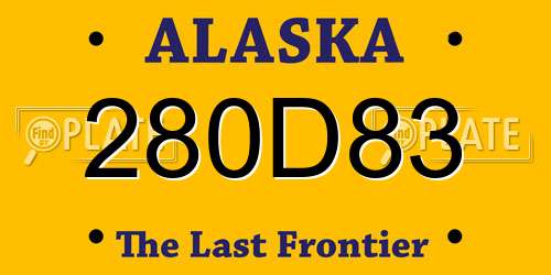 280D83 Alaska License Plate