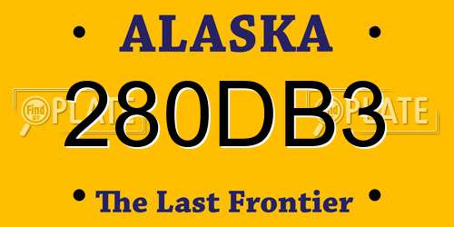 280DB3 Alaska License Plate