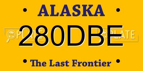 280DBE Alaska License Plate