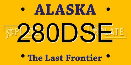280DSE Alaska License Plate