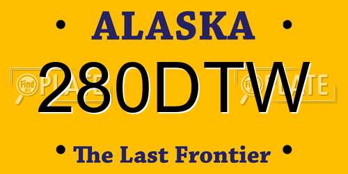 280DTW Alaska License Plate