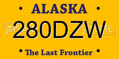 280DZW Alaska License Plate