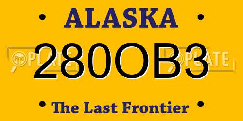 280OB3 Alaska License Plate