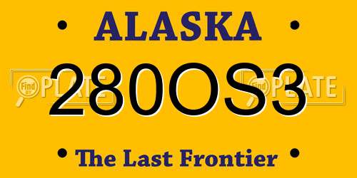 280OS3 Alaska License Plate