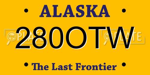 280OTW Alaska License Plate