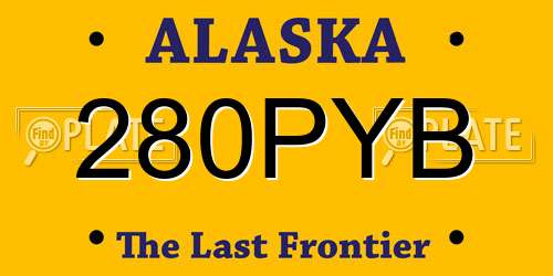 280PYB Alaska License Plate
