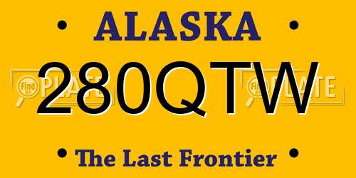 280QTW Alaska License Plate