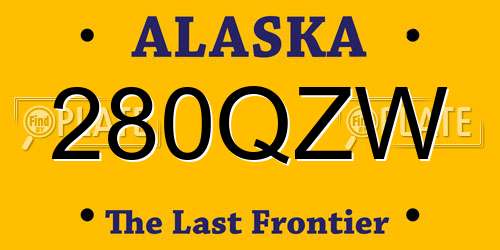280QZW Alaska License Plate
