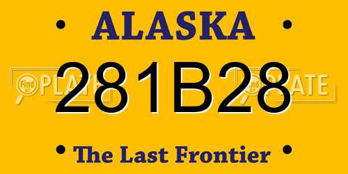 281B28 Alaska License Plate