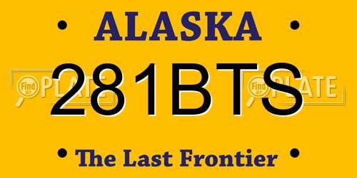 281BTS Alaska License Plate